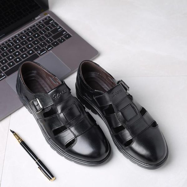 dress shoes men's summer cow split leather 2021 men sandals hollow platform business sandal driving moccasins big size 38-47, Black
dress shoes men's summer cow split leather 2021 men sandals hollow platform business sandal driving moccasins big size 38-47, Black