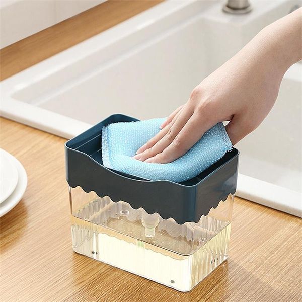 liquid soap dispenser pump with sponge manual press cleaning container organizer kitchen tool drop
liquid soap dispenser pump with sponge manual press cleaning container organizer kitchen tool drop