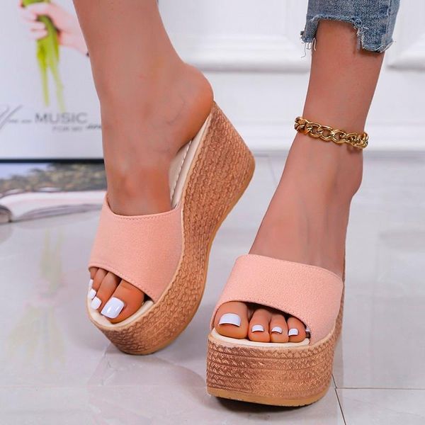 slippers 2021 fashion platform wedge peep toe women summer shoes high heels sandals black pink green size 34-43
slippers 2021 fashion platform wedge peep toe women summer shoes high heels sandals black pink green size 34-43