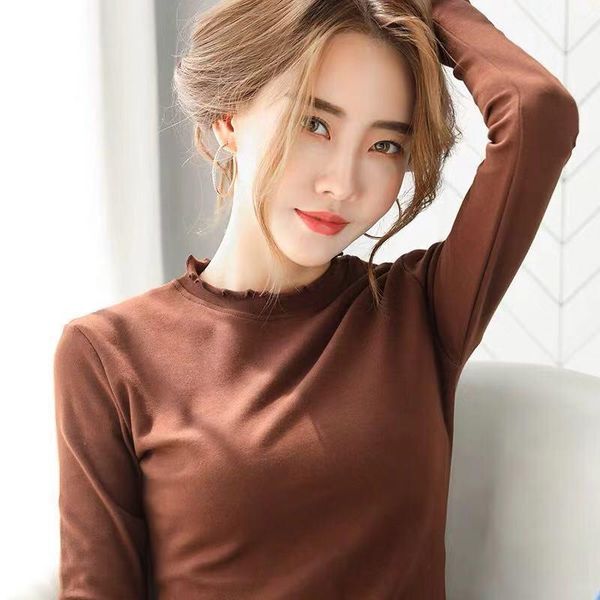 women's t-shirt long sleeve t-shirts clothes the half high collar pulovers plus size plain korean casual autumn slim fashion, White
women's t-shirt long sleeve t-shirts clothes the half high collar pulovers plus size plain korean casual autumn slim fashion, White