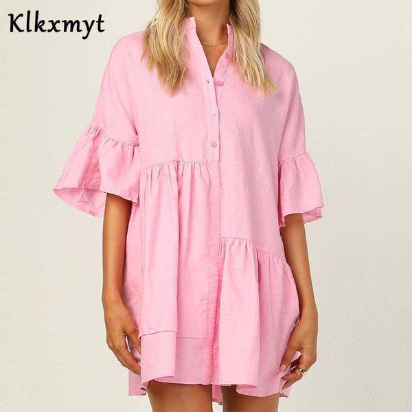 klkxmyt za summer dress women sweet pink cotton mini woman vintage casual loose shirt es female party vestido 210527, Black;gray
klkxmyt za summer dress women sweet pink cotton mini woman vintage casual loose shirt es female party vestido 210527, Black;gray