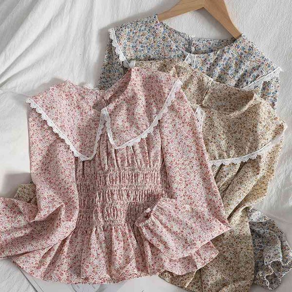 women's t-shirt spring wear age reduction color contrast lace baby lapel student shirt slim pleated skirt blouse korean floral top, White
women's t-shirt spring wear age reduction color contrast lace baby lapel student shirt slim pleated skirt blouse korean floral top, White