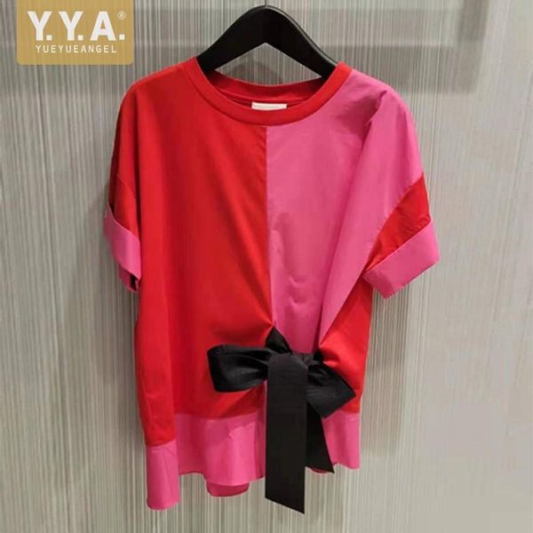 women's t-shirt mixed colors design casual tees women t shirts fashion bowknot short sleeve loose fit pullover female summer shirt, White
women's t-shirt mixed colors design casual tees women t shirts fashion bowknot short sleeve loose fit pullover female summer shirt, White