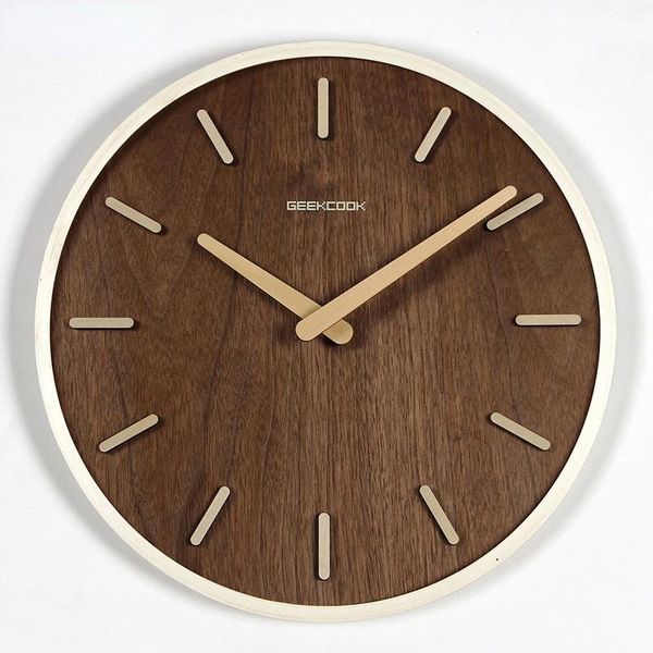 wall clocks three-dimensional wooden mute clock norwegian forest scale chinese style