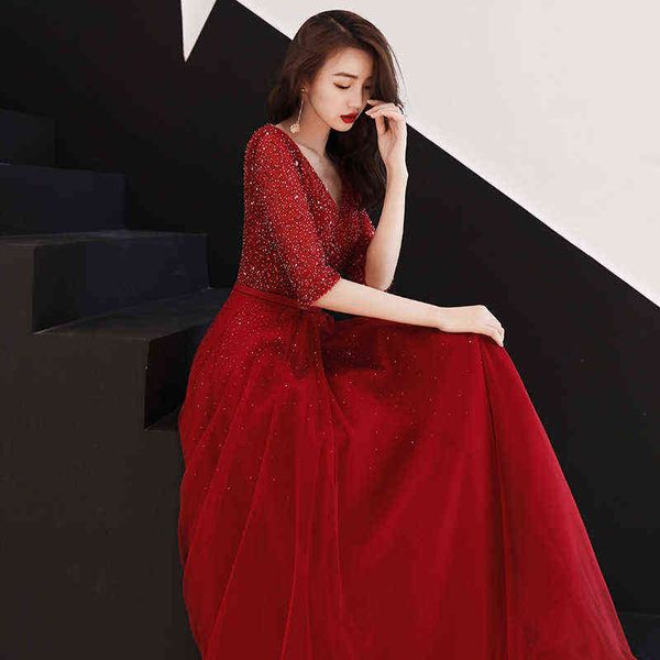 luxury prom dresses toast bride 2021 red engagement evening 's banquet prident dinner host, Black
luxury prom dresses toast bride 2021 red engagement evening 's banquet prident dinner host, Black