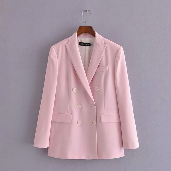 women blazer double breasted long sleeves fashion casual elegant chic lady woman suit 210420, White;black
women blazer double breasted long sleeves fashion casual elegant chic lady woman suit 210420, White;black