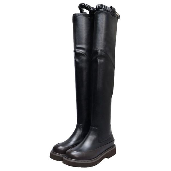boots genuine leather fashion over the knee women's low-heeled punk knight elastic band prom zapatos de mujeres, Black
boots genuine leather fashion over the knee women's low-heeled punk knight elastic band prom zapatos de mujeres, Black
