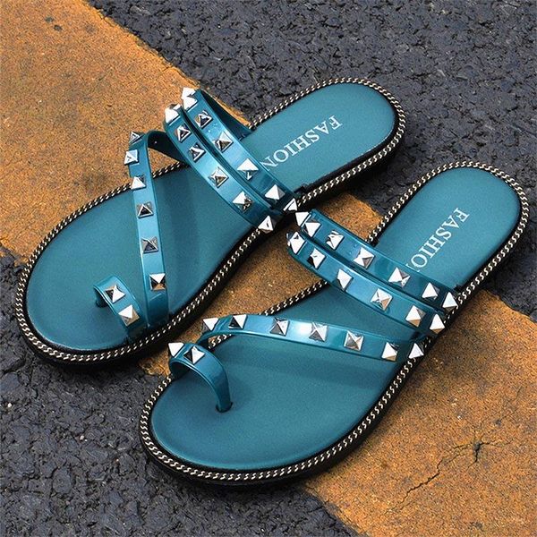 slippers summer women's rivet slides shoes comfort flat solid toe-cover female outdoor casual sandals girls beach flip flops, Black
slippers summer women's rivet slides shoes comfort flat solid toe-cover female outdoor casual sandals girls beach flip flops, Black