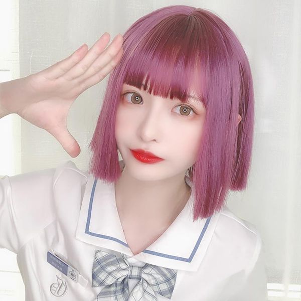 synthetic wigs huaya short straight purple pink bob wig with bangs hair for women halloween party cosplay heat resistant, Black
synthetic wigs huaya short straight purple pink bob wig with bangs hair for women halloween party cosplay heat resistant, Black