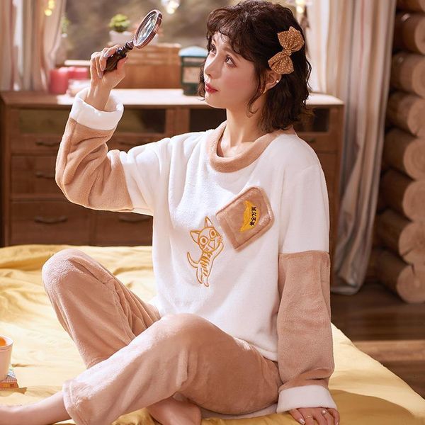 women's sleepwear winter pajamas set women cartoon cat pajama piece/suit shirt shorts flannel homewear big size hge6, Black;red
women's sleepwear winter pajamas set women cartoon cat pajama piece/suit shirt shorts flannel homewear big size hge6, Black;red