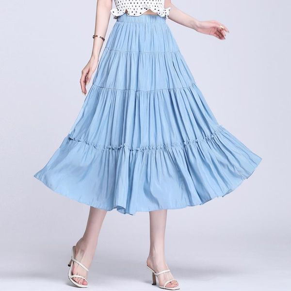 skirts summer women casual a-line pleated skirt elegant fashion female elastic waist ol solid color comfort c2521, Black
skirts summer women casual a-line pleated skirt elegant fashion female elastic waist ol solid color comfort c2521, Black