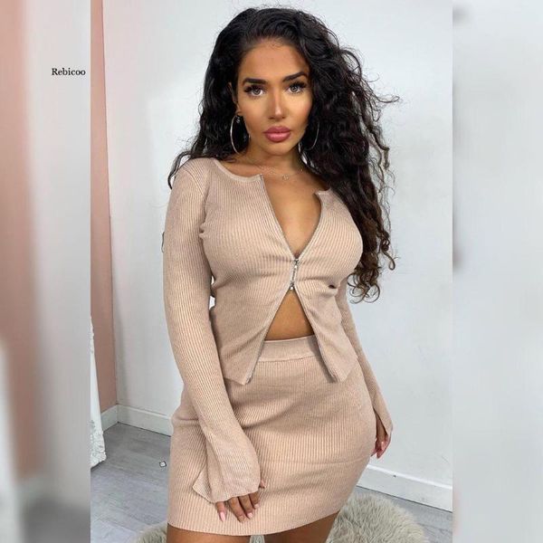 women's tracksuits 2 piece set ribbed bodycon zip crop + mini skirt matching sets long sleeve party club outfits for women elegant, Gray
women's tracksuits 2 piece set ribbed bodycon zip crop + mini skirt matching sets long sleeve party club outfits for women elegant, Gray