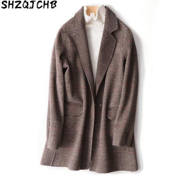 spring autumn wool coat female plaid jacket korean blazer woolen overcoat women abrigos mujer elegante 1113 kj40 women's & blends, Black
spring autumn wool coat female plaid jacket korean blazer woolen overcoat women abrigos mujer elegante 1113 kj40 women's & blends, Black