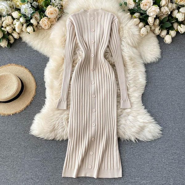 casual dresses vintage slim button autumn knitted sweater long winter bodycon party dress women tunic elegant stretch, Black;gray
casual dresses vintage slim button autumn knitted sweater long winter bodycon party dress women tunic elegant stretch, Black;gray