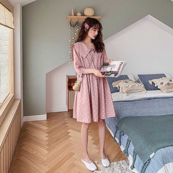 sweet cute pink dot loose bandage dresses for women elegant vestido feminino casual peter pan collar elegant a-line 210525, Black;gray
sweet cute pink dot loose bandage dresses for women elegant vestido feminino casual peter pan collar elegant a-line 210525, Black;gray