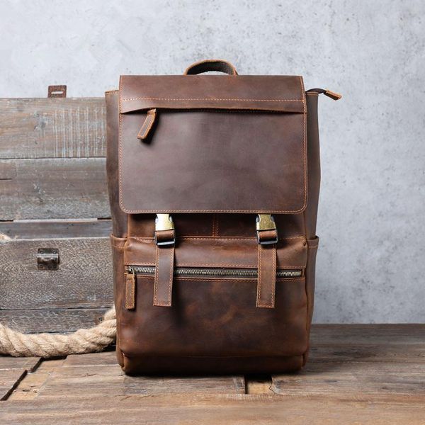 brand vintage genuine cowhide leather backpack men lapschoolbag crazy-horse travel weekender bag
brand vintage genuine cowhide leather backpack men lapschoolbag crazy-horse travel weekender bag