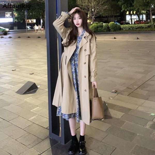 women's trench coats women sashes long outwear ulzzang khaki classic design windproof all-match ladies fashion loose spring solid, Tan;black
women's trench coats women sashes long outwear ulzzang khaki classic design windproof all-match ladies fashion loose spring solid, Tan;black