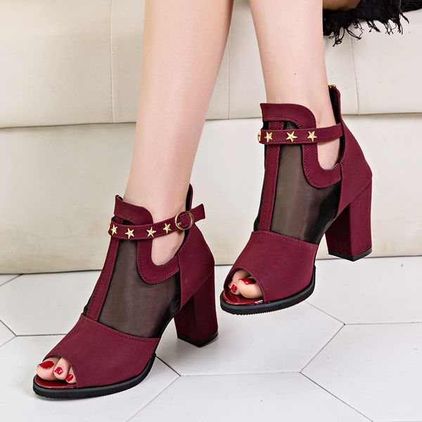 fashion rivet fish mouth roman sandals thick high heels hollow out anti-skid women's sho, Black
fashion rivet fish mouth roman sandals thick high heels hollow out anti-skid women's sho, Black
