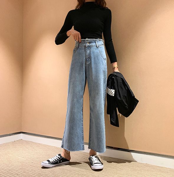 fashion jeans for women 8305 elegant father wide leg jeans women's summer thin high waist straight tube small nine point drop, Blue
fashion jeans for women 8305 elegant father wide leg jeans women's summer thin high waist straight tube small nine point drop, Blue