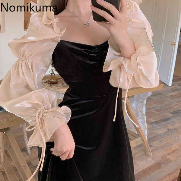 nomikuma dress women spring square collar puff sleeve mini dresses female contrast color slim waist vestidos mujer 210514, Black;gray
nomikuma dress women spring square collar puff sleeve mini dresses female contrast color slim waist vestidos mujer 210514, Black;gray