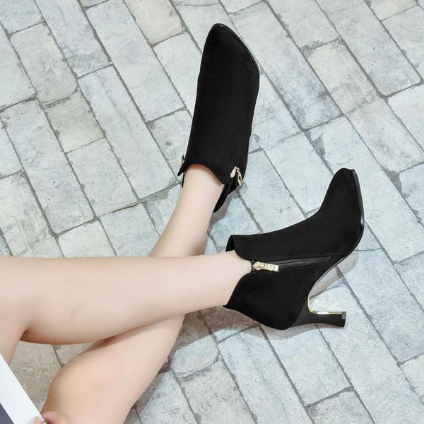 boots 2021 women's shoes autumn fashion slim and winter short ankle high heel, Black
boots 2021 women's shoes autumn fashion slim and winter short ankle high heel, Black