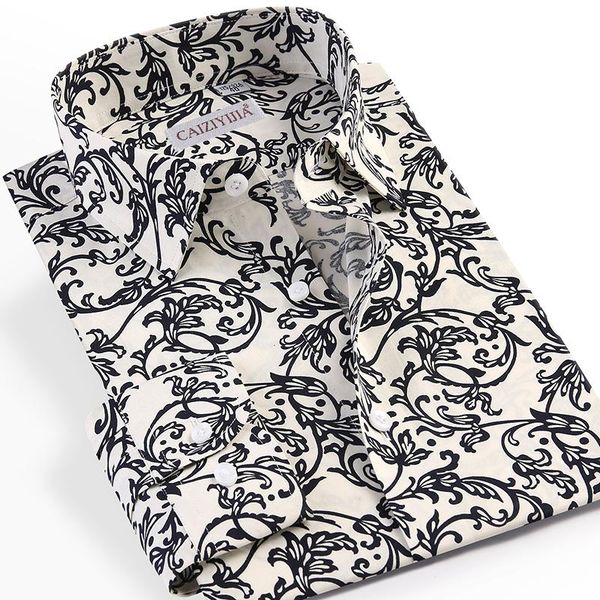 men's casual shirts beach floral printed hawaiian pocketless design long-sleeve standard-fit button-up stylish flowers shirt, White;black
men's casual shirts beach floral printed hawaiian pocketless design long-sleeve standard-fit button-up stylish flowers shirt, White;black