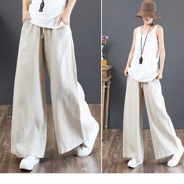 women cotton linen wide leg pants high waisted fashion street style loose straight long ladies elastic waist trousers women's & capris, Black;white
women cotton linen wide leg pants high waisted fashion street style loose straight long ladies elastic waist trousers women's & capris, Black;white