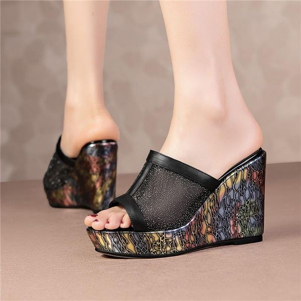 dress shoes style net yarn fish mouth ladies sandals daily dating wedge fashion casual leather handmade women's, Black
dress shoes style net yarn fish mouth ladies sandals daily dating wedge fashion casual leather handmade women's, Black