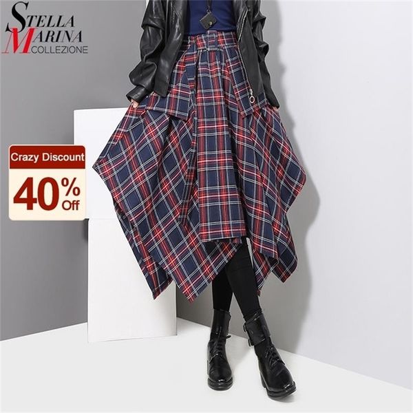 korean style woman red plaid asymmetrical skirt sashes high waist midi belted ladies casual unique irregular checker 3027 210619, Black
korean style woman red plaid asymmetrical skirt sashes high waist midi belted ladies casual unique irregular checker 3027 210619, Black