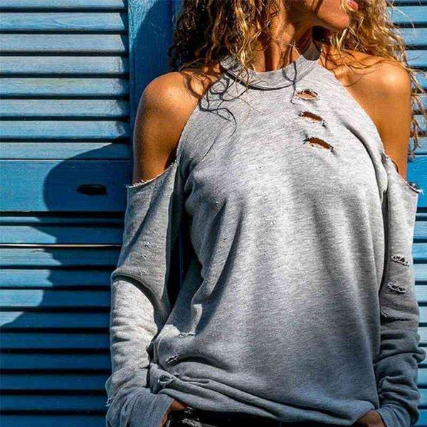 fashion strapless long sleeved womens blouses o neck street hole hollow casual pullover autum, White
fashion strapless long sleeved womens blouses o neck street hole hollow casual pullover autum, White