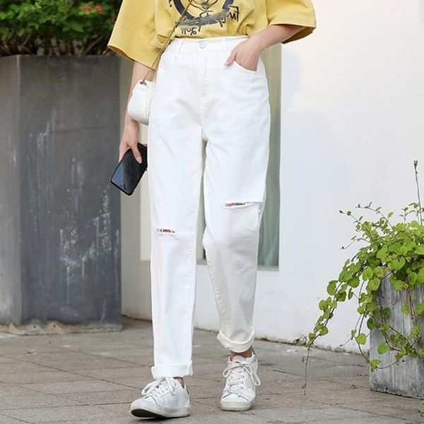 women's jeans casual loose elastic high waist ripped hole white denim wide leg pant women plus size full length fashion clothes, Blue
women's jeans casual loose elastic high waist ripped hole white denim wide leg pant women plus size full length fashion clothes, Blue