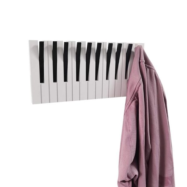 hangers & racks 1pcs creative piano wooden coat keys wall-mounted hook hanger wall decoration hat storage rack wood shelf
