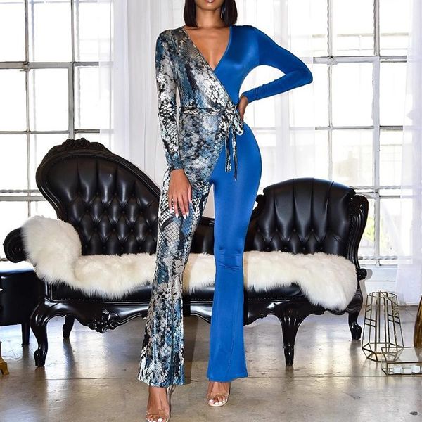women's jumpsuits & rompers serpentine print patchwork bandage women deep v autumn long sleeve overall casual business romper plus size, Black;white
women's jumpsuits & rompers serpentine print patchwork bandage women deep v autumn long sleeve overall casual business romper plus size, Black;white