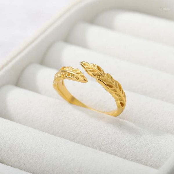 cluster rings ethnic vintage leaves stainless steel ring cute feather opening adjustable for women party elegant accessories jewelry, Golden;silver
cluster rings ethnic vintage leaves stainless steel ring cute feather opening adjustable for women party elegant accessories jewelry, Golden;silver