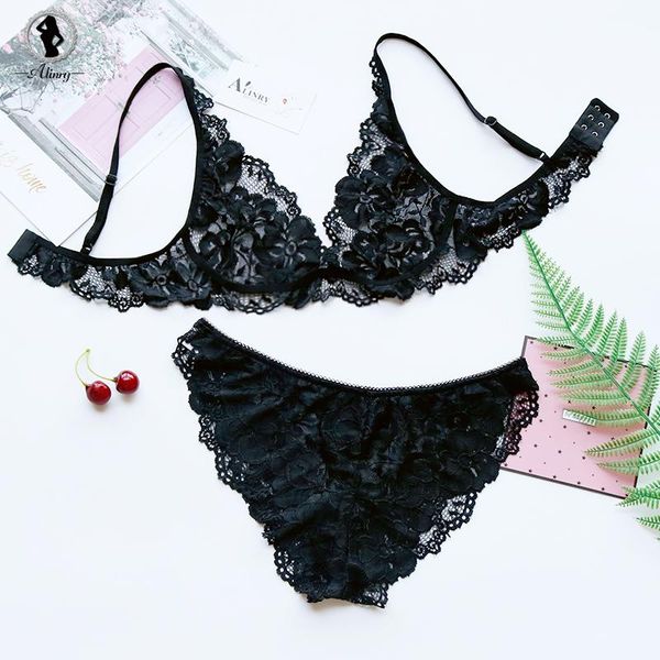 bras sets alinry bra panty set lace transparent bralette lingerie women wire seamless brassiere breathable beautiful underwear, Red;black
bras sets alinry bra panty set lace transparent bralette lingerie women wire seamless brassiere breathable beautiful underwear, Red;black