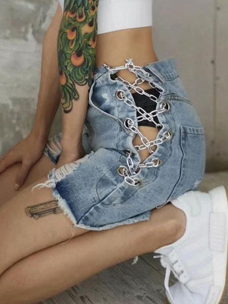 women's summer heavy craft cross chains make old holes denim bicker shorts2021 fashion personality wild short ete femme xl shorts, White;black
women's summer heavy craft cross chains make old holes denim bicker shorts2021 fashion personality wild short ete femme xl shorts, White;black