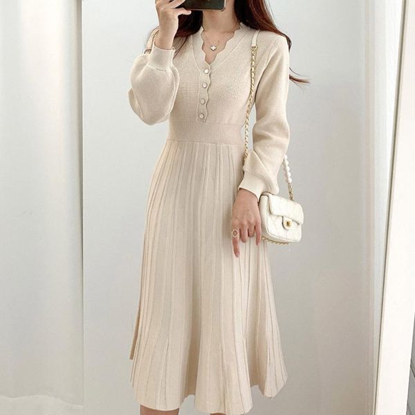 casual dresses stretchy elegant women single-breasted sweater dress 2021 winter warm slim waist female knitted a-line vestidos femme, Black;gray
casual dresses stretchy elegant women single-breasted sweater dress 2021 winter warm slim waist female knitted a-line vestidos femme, Black;gray