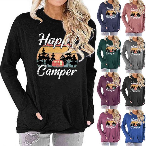 trendy iadies' sweaters carney women's pocket sweater happy camper crew neck long sleeve t-shirthoodies, Black
trendy iadies' sweaters carney women's pocket sweater happy camper crew neck long sleeve t-shirthoodies, Black