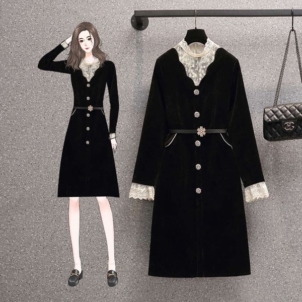 casual dresses dress big size women's spring fat sister cover meat french corduroy show thin wwgz, Black;gray
casual dresses dress big size women's spring fat sister cover meat french corduroy show thin wwgz, Black;gray