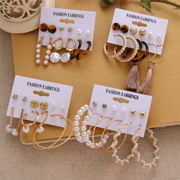 earrings stud fnio women's set pearl for women bohemian fashion jewelry geometric crystal heart, Golden;silver
earrings stud fnio women's set pearl for women bohemian fashion jewelry geometric crystal heart, Golden;silver