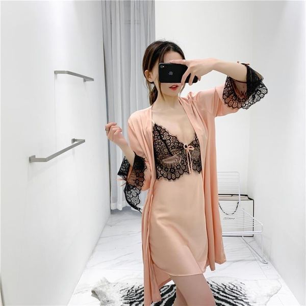women's sleepwear xifer v-neck nightgown women charming simple set camisole dress two-piece satin chiffon, Black;red
women's sleepwear xifer v-neck nightgown women charming simple set camisole dress two-piece satin chiffon, Black;red