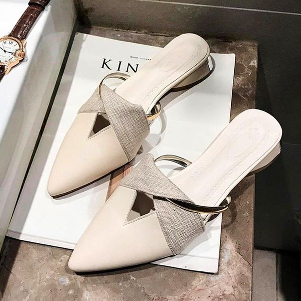 women mules pointed-toe elegant low heel ladies slippers slip on leisure design office shoes beige pumps female, Black
women mules pointed-toe elegant low heel ladies slippers slip on leisure design office shoes beige pumps female, Black