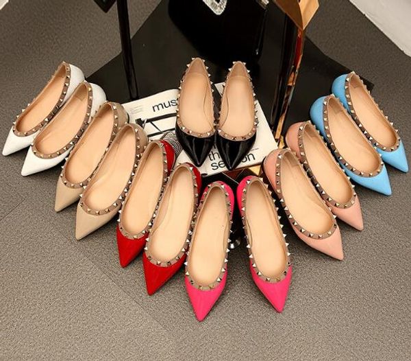 classic genuine leather v stud ballerina flats blue black nude red yellow rose pink luxury designer runway classic fashion women
classic genuine leather v stud ballerina flats blue black nude red yellow rose pink luxury designer runway classic fashion women