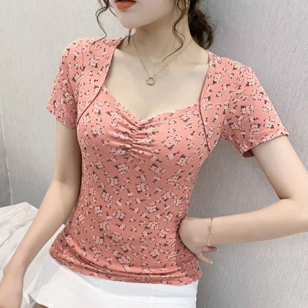 summer sweet floral women's t-shirt fashion casual short sleeve v-neck shirt plus size blusas tees, White
summer sweet floral women's t-shirt fashion casual short sleeve v-neck shirt plus size blusas tees, White