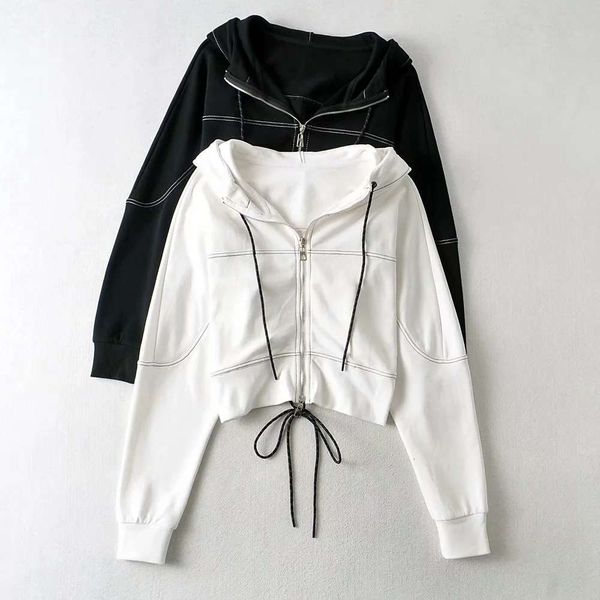 autumn and winter women's drawstring hooded loose jacket style hollow back tie short, Black;brown
autumn and winter women's drawstring hooded loose jacket style hollow back tie short, Black;brown