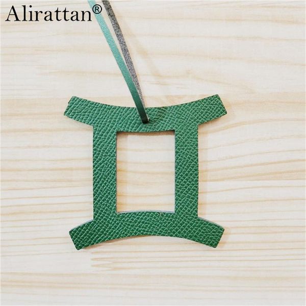 bag parts & accessories alirattan 12 zodiac gemini horoscope constellation keychain pendant women backpack charm fashion genuine leather, Black