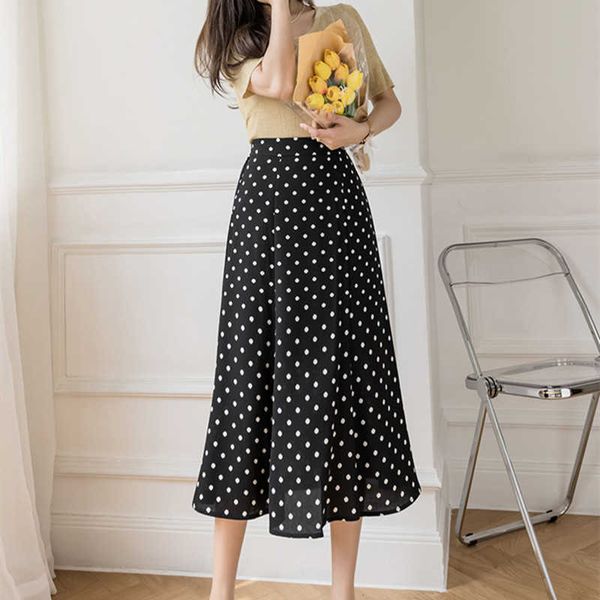 korean fashion skirts high-waisted dot woman summer solid mid-calf women print clothing black for female 210604
korean fashion skirts high-waisted dot woman summer solid mid-calf women print clothing black for female 210604