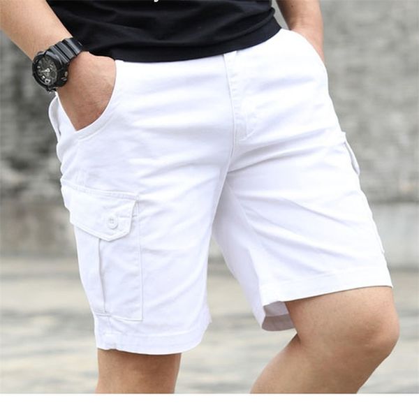summer white multi-pocket shorts men's working casual knee length pants trend loose large size straight pants 210720, White;black
summer white multi-pocket shorts men's working casual knee length pants trend loose large size straight pants 210720, White;black