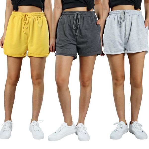women's shorts solid color female summer casual high waist drawstring rolled trim straight for daily fitness gym wear, White;black
women's shorts solid color female summer casual high waist drawstring rolled trim straight for daily fitness gym wear, White;black