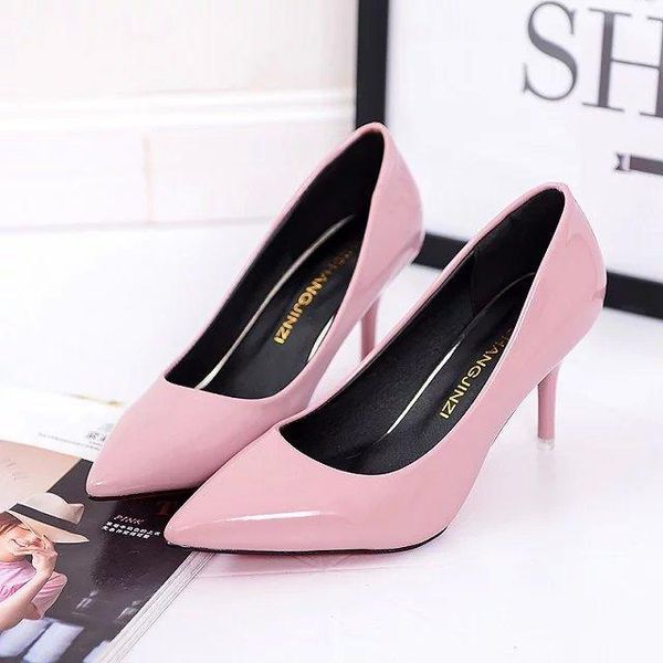 dress shoes 8cm women pointed toe pumps patent leather red party high heels boat shadow wedding zapatos mujer, Black
dress shoes 8cm women pointed toe pumps patent leather red party high heels boat shadow wedding zapatos mujer, Black